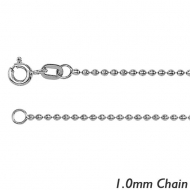 Sterling Silver 1 0mm Diamond Cut Bead Chain
