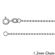 Sterling Silver 1 2mm Diamond Cut Bead Chain
