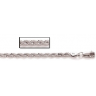 Sterling Silver Diamond Cut Rope Chain
