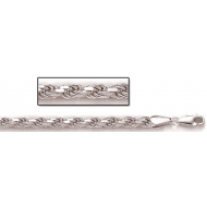 Sterling Silver Diamond Cut Rope Chain