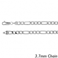 Sterling Silver 3 7mm  Figaro Chain