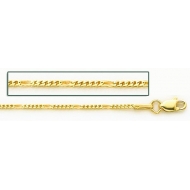 14K Yellow Gold Franco Figaro Chain