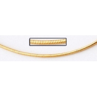 14K Yellow Gold Round Omega Chain