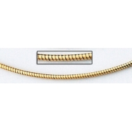 14K Yellow Gold Round Omega Chain