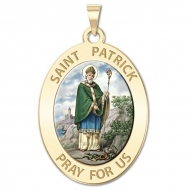 Saint Patrick Medal  OVAL  Color EXCLUSIVE 