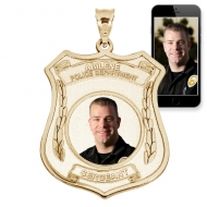 Police Badge Photo Pendant Picture Charm with Name and Number