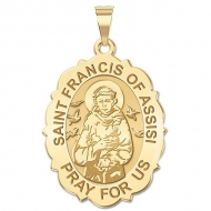 Saint Francis of Assisi Scalloped Medal   EXCLUSIVE 