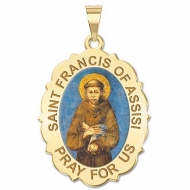 Saint Francis of Assisi Scalloped Medal   EXCLUSIVE 