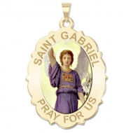 Saint Gabriel Scalloped Medal   Color EXCLUSIVE 