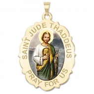Saint Jude Scalloped Color Medal   EXCLUSIVE 