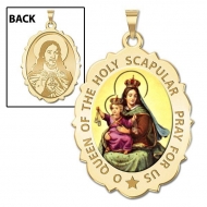 Scapular Medal Scallopped OVAL  Color EXCLUSIVE 