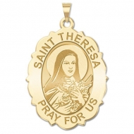 Saint Theresa   Scallopped Oval Medal  EXCLUSIVE 