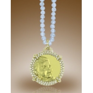 Round Shaped Framed Pendant w  1 CT  In Diamonds
