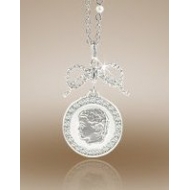 Round Shaped Framed Pendant w  Diamonds