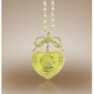 Heart Shaped Framed Pendant w  Diamonds