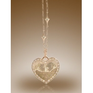 Heart Shaped Framed Pendant w  Diamonds