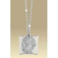 Square Shaped Pendant w  Plain Back
