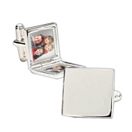 Palladium Square Locket Cufflinks