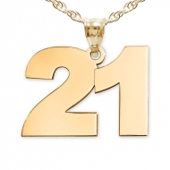 High Polished Number Charm or  Pendant with 2 Digits