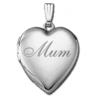14k White Gold  Mum Sweetheart Locket