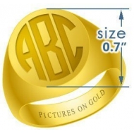Round Classic Traditional Monogram Ring