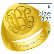 Round Classic Traditional Monogram Ring