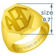 Octagonal Classic Traditional Monogram Ring
