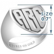 Shield Classic Embossed Monogram Ring