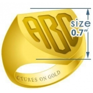 Shield Classic Traditional Monogram Ring