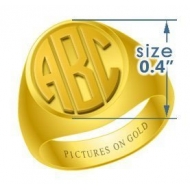 Round Women s Embossed Monogram Ring