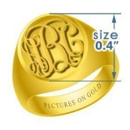 Round Women s Embossed Monogram Ring