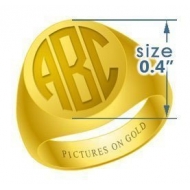 Round Women s Traditional Monogram Ring