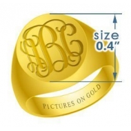 Round Women s Traditional Monogram Ring