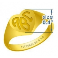 Heart Women s Traditional Monogram Ring
