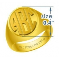 Boy s Round Embossed Monogram Ring
