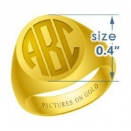 Boy s Round Traditional Monogram Ring