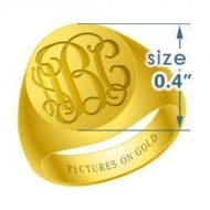 Boy s Round Traditional Monogram Ring