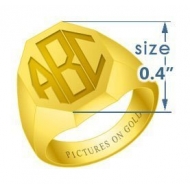Boy s Octagonal Traditional Monogram Ring