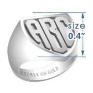 Boy s Shield Embossed Monogram Ring