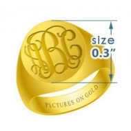 Round Girls s Traditional Monogram Ring