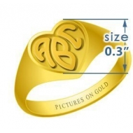 Heart Girls s Embossed Monogram Ring