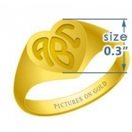 Heart Girls s Traditional Monogram Ring