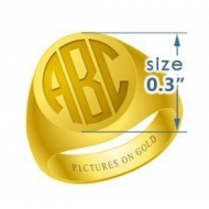 Round Girls s Traditional Monogram Ring