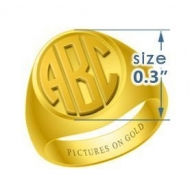 Round Girls s Embossed Monogram Ring