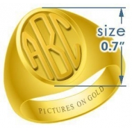 Oval Embossed Monogram Ring
