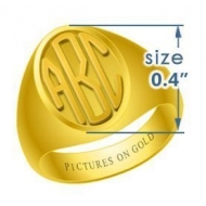 Boy s Oval Embossed Monogram Ring