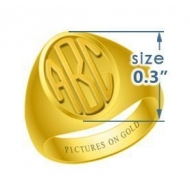 Oval Girls s Embossed Monogram Ring