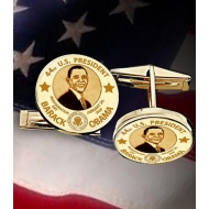 Barack Obama Inauguration Dem  CuffLinks   w  Raised Letters