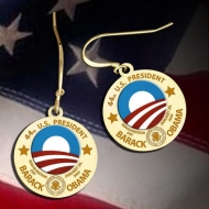 Barack Obama Inauguration Logo Earrings  EXCLUSIVE 