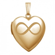 Solid 14K Yellow Gold  Sweetheart  Infinity Locket